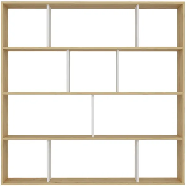 FUNZI LIVING Hodbi bogreol - natur og hvid melamin