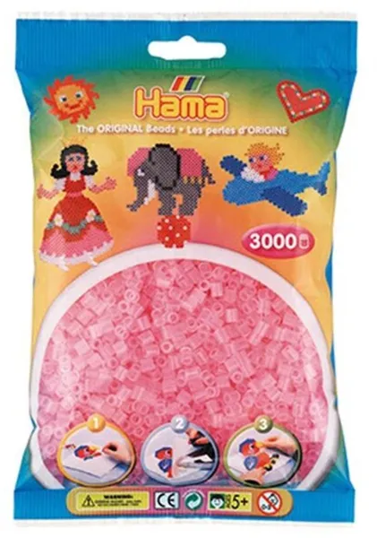 HAMA Midi Perler 3000 stk Transparent Pink - 0172